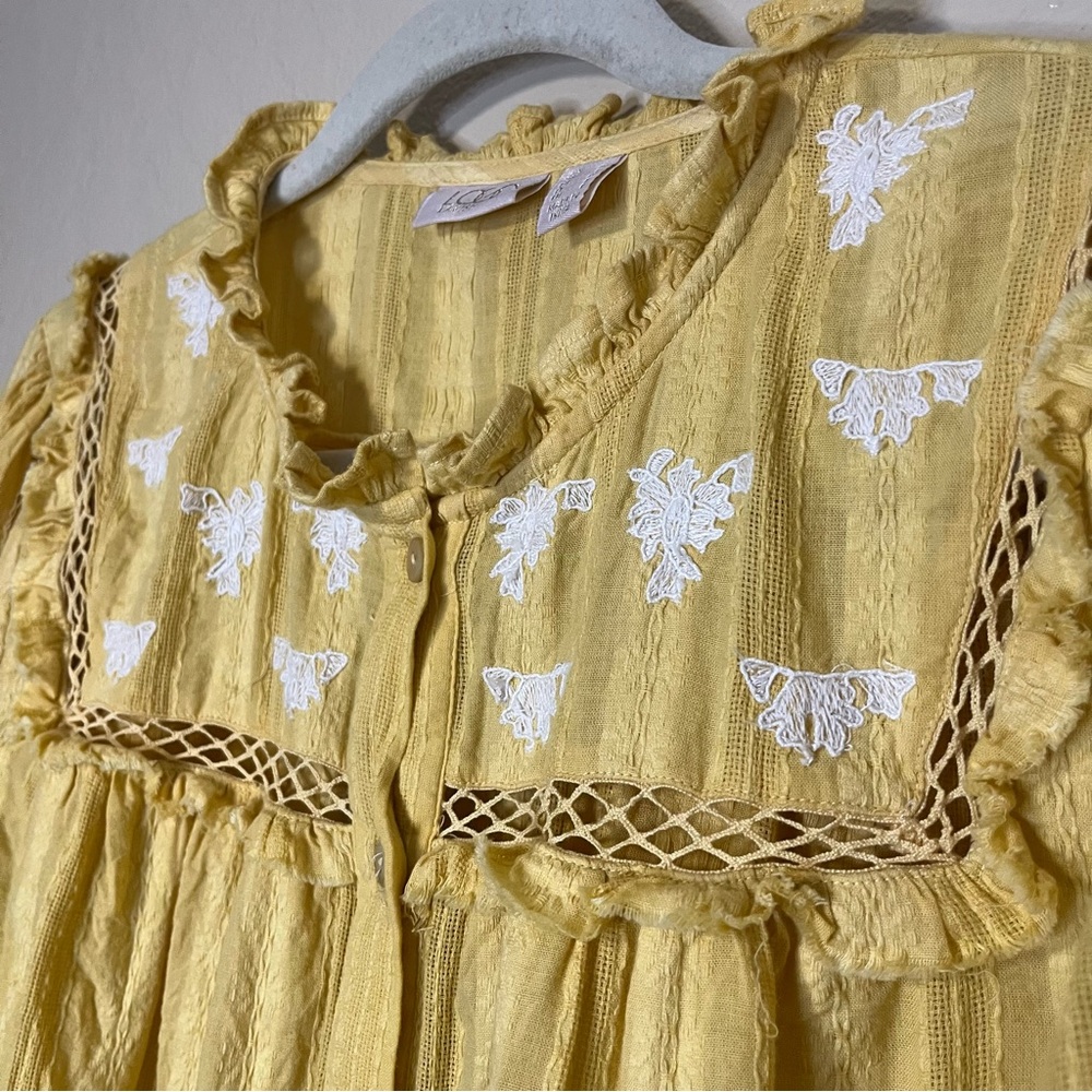 LOGO Lavish by Lori Goldstein Womens Medium Textured Woven Embroidered Boho - Picture 4 of 5